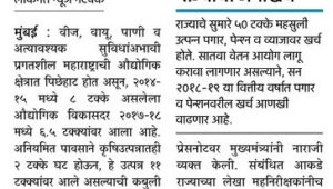 राज्याचा औद्योगिक <br>विकासदर घसरला
