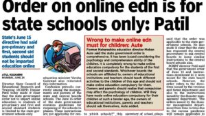 Order on online edn is for state schools only : Patil