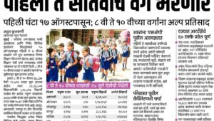 पहिली ते सातवीचे वर्ग भरणार